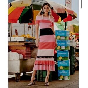 Prabal Gurung Knit Off The Shoulder Midi Dress Size Large